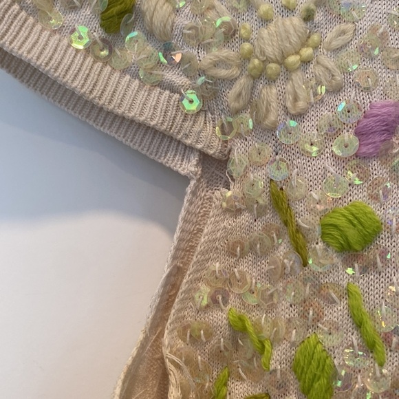 COPY - Roxie B sequin knit floral cardigan sweater silk and cotton Medium - Picture 7 of 7